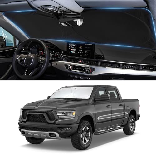 Sun Shade for Ram Windshield Sunshade for 2011-2018 Dodge Ram 1500 2Dr RegularCab, 4Dr QuadCab, CrewCab MegaCab Accessorie Front Window Cover Suncreen Shield Sun Visor Protector Keep Interior Cool by INSAUTO