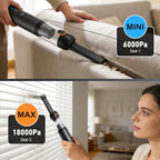 Car Vacuum Portable Cordless,18000Pa 4in1 Portable Handheld Cleaner Vacuum &Air Duster 2 Suction Modes Power Blowing&Inflating, Brushless Motor Vacuum with Multi Nozzles for Car,Keyboards, Office,Pet - Image 5