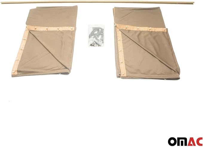 OMAC 54" x 71" Cab Divider Curtain Van Cabin Campervan Kit Beige - Image 9