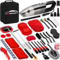 45Pcs Car Wash Cleaning Kit with High Power Handheld Vacuum Windshield Cleaning Tool with Side Mirror Squeegee Detailing Brushes Tire Brush Towels Complete Detailing Set for Car by GPUSFAK