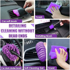 17PCS Car Cleaning Kit, Purple Car Interior Detailing Kit with High Power Handheld Vacuum, Detailing Brush Set, Windshield Cleaner, Cleaning Gel, Complete Auto Accessories for Women Gift - Image 4