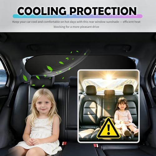 39.37×19.68" Car Rear Window Sun Shade with 6 Suction Cups,Upgraded Back Window Sun Shades for Car Reduces Heat & Protects the Interior,Cars Windows Shades for Most Cars/SUVs - Image 3