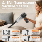 Handheld Vacuum Cleaner Cordless, 23000Pa Powerful Car Mini Vacuum Cleaner, Rechargeable Portable Lightweight dust Catcher for Home Car Carpet Stairs Pet Hair Deep Cleaning（Black-Silvery） - Image 4