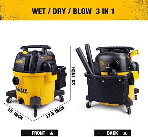 DEWALT 9 Gallon Wet/Dry VAC, Heavy-Duty Shop Vacuum with Attachments, 5 Peak HP, with Blower Function, DXV09PA - Image 6