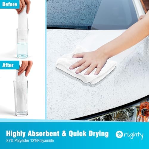 Orighty Microfiber Cleaning Cloth, Cleaning Rags, 12 Pack, 12x11 in, White - Image 3