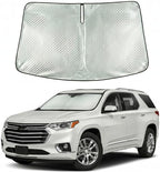 Windshield Sun Shade Custom Fit for 2018-2023 Chevrolet Traverse, Advanced Diamond-Patterned Heat Shield to Block UV Rays, Foldable Auto Window Visor, Precise Mirror Cutout by Giselia