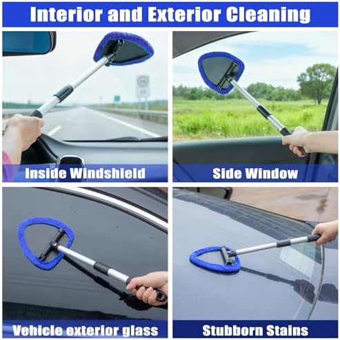 Windshield Cleaner Tool, 17Pcs Car Interior Detailing Kit, Detailing Brush, Towels, Duster, Car Cleaning Kit Interior for RVs, Truck, Trailer (Blue) - Image 3