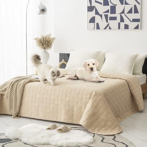 Waterproof Blanket Couch Cover for Dogs Non-Slip Pet Sofa Protector | Tcksstex Non-slip waterproof couch cover scratch resistant machine washable protects sofa bed car（82x102-Beige） by TcksstexFauxFurDogBedCover