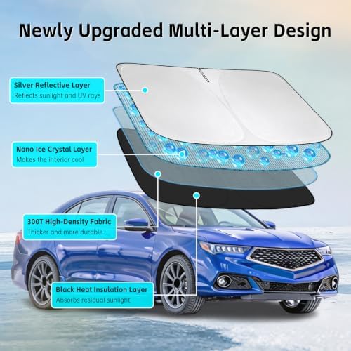 Windshield Sun Shade for Acura TLX 2015-2020 Sunshade - Image 3
