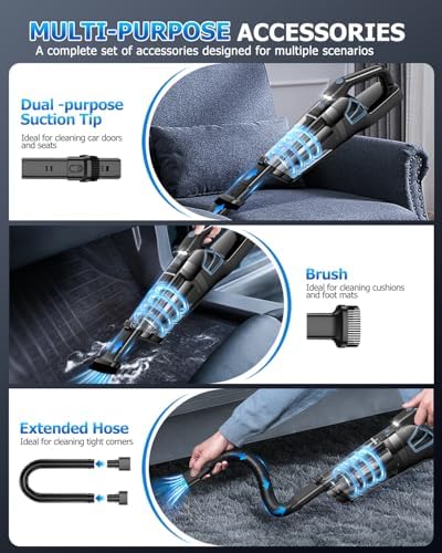 BQYPOWER Handheld Vacuum Cordless Rechargeable, Hand Held Car Vacuum - Image 3