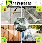 Pressure Washer, Portable Power Washer, 4 Quick Connect Nozzles, High Pressure Cleaning Machine for Car Fence Driveway Patio Washing and More(Light Green) - Image 3