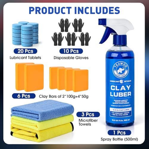 TEAWOO Clay Bar Kit, Car Detailing Kit for Car Detailing Cleaning - Image 2