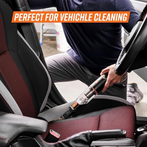 Armor All AA07V2 0901 Cordless Car Vacuum Handheld Mini Vacuum Cleaner for Car Interior Home, Orange - Image 4