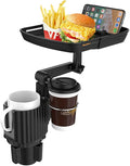 4-in-1 Car Cup Holder Expander Tray,Detachable Car Food Tray Retractable with Dual Cup Holder, Phone Holder, 360°Rotation Adjustable Base, Road Trip Essentials Car Accessories (A01) by XYAJUANG