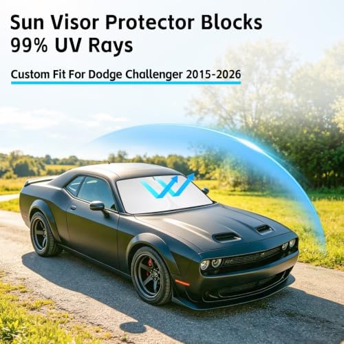 Windshield Sun Shade for Dodge Challenger 2015-2026 Sunshade - Image 2