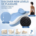 Intimacy Pillow Wedge - Sweet Spot Pillow for Couples, Memory Foam Ergonomic Support Cushion, Multi-Position Couples Pillow, Removable Washable Cover for Relaxation & Play (Blue Grey) - Image 5