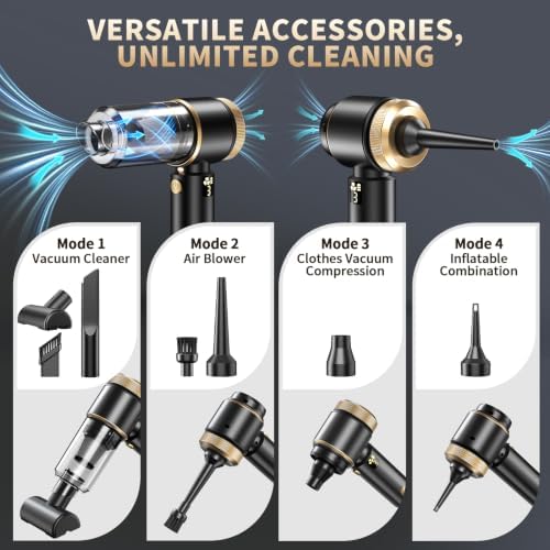 Car Vacuum, 20000PA Powerful Suction 6000mAh up to 40 Minutes Black - Image 5