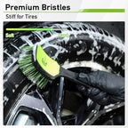 MVEQRRN 9PCS Boar Hair Car Detailing Brush Set,Car Wheel Brush Kit (Green) - Image 7