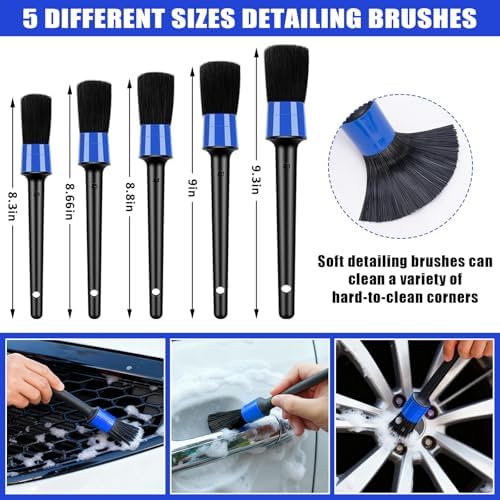 Car Wash Detailing Kit Cleaning Kits with Foam Gun Sprayer, Car Wash Brush and Large Wash Mitt Duster for Car Interior and Exterior Cleaning (Blue) - Image 4