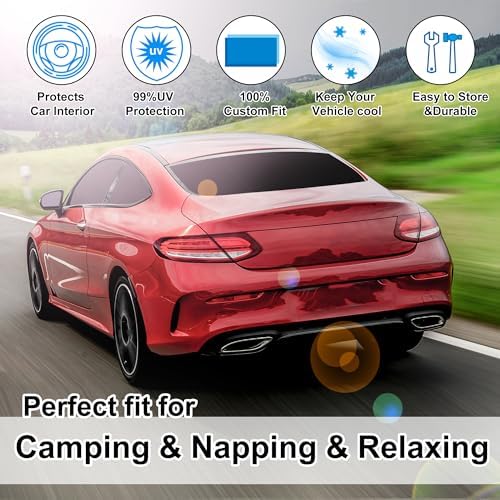 TINGLU Window Shades for Mercedes Benz C Class W205 C250 C300 C400 2015-2021 Accessories Side Full Windows Windshield Sun Shade Sun UV Rays & Privacy Protection for Camping,Napping,and Relaxing 8PCS - Image 6