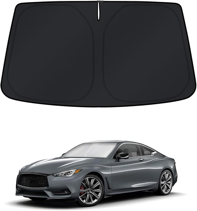 KUST Windshield Sun Shade for Infiniti Q60 Coupe 2017-2022 Window Accessories Sunshade Sun Protector Foldable Block UV Rays Keep Car Cooler by KUST