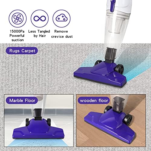 Intercleaner Corded Vacuum Cleaner, 15KPa Powerful Suction with 400W Motor, 12 in 1 Lightweight Bagless Stick Vac with Handheld, Ultra Quiet, for Hardwood Floor Carpet Car Pet Hair Car Pet Hair - Image 2