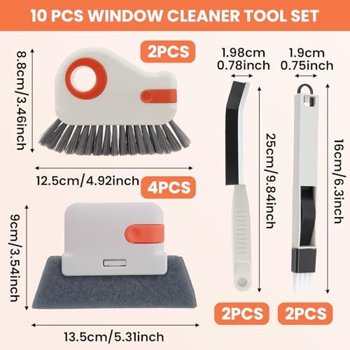 12pcs Window Track Cleaner Tool Set, Window Sill & Groove Cleaning Brushes with Hard Bristle Crevice Brush and Debris Pliers for Sliding Door Rails, Shower Door Tracks, Kitchen & Bathroom Gaps - Image 7