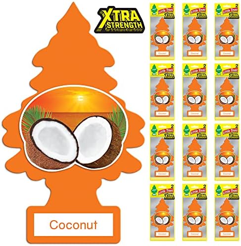 LITTLE TREES Car Air Freshener | Xtra Strength Provides Long-Lasting Scent for Auto or Home | Extra Boost of Fragrance | Coconut, 24 Air Fresheners - Image 2