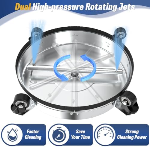 16.5" Pressure Washer Surface Cleaner Attachment with 4 Wheels - Image 4
