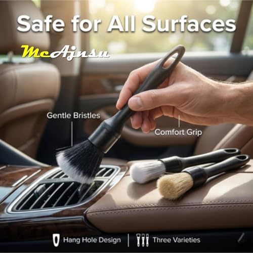 8Pcs Car Detailing Kit,160g Gel,Dual Vent Brush,Boars Hair for Auto - Image 2