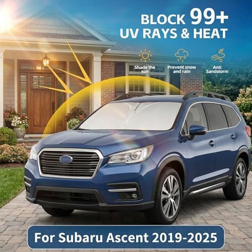 Windshield Sun Shade for Subaru Ascent 2019-2024 2025 2026 Sunshade Front Window Shade Custom Fit Ascent Accessories Sun Visor Foldable Shade Blocks UV Rays Accessories - Image 2