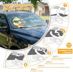 Windshield Sun Shade for Car, 63"x28.5" Stylish Printed Front Window Sunshade with Double Steel Ring Frame, Universal Fit Foldable Heat Blocker & UV Protector, with Storage Pouch (Duck) - Image 5