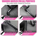 17pcs Car Cleaning Kit, Pink Car Interior Detailing Kit with High Power Handheld Vacuum, Detailing Brush Set, Windshield Cleaner, Cleaning Gel, Complete Auto Accessories for Women Gift - Image 3