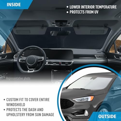 CLIM ART Windshield Sun Shade for Ford Edge 2015-2024, Custom-Fit Foldable Car Sunshade, Vehicle Sun Protector, Front Auto Windshield Cover, Car Accessories - WS8005 - Image 5
