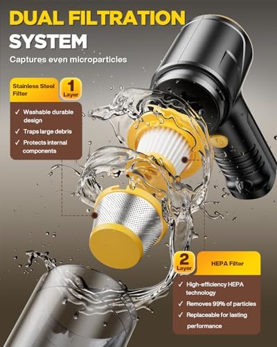 Handheld Vacuum Cleaner, 21000Pa Cordless 4-in-1 Mini Car Vacuum - Image 6