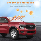 for Windshield Sunshade Umbrella 2019-2026 Ford Ranger, Custom Fit Windshield Sun Protector Cover, 6-Layer Heat-Resistant Fabric, Ultra-Strong Fiberglass Frame, Quick Setup (for 2019-2026 Ranger) - Image 3