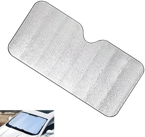 Car Windshield Sunshade, Foldable Reflective Aluminum Foil Windshield Sun Shade, 55.1" x 27.5" Front Window Sun Protector Cover, Universal for Most Cars, SUVs, Trucks (Silver #1) by Unknown