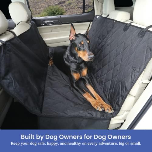 4Knines Dog Rear Seat Cover for Fold Down Seats - Hammock, Black Regular | Heavy-duty split design fits 60/40 and 50/50 fold-down seats. K9-Shield waterproof protection and a non-slip backing. - Image 4