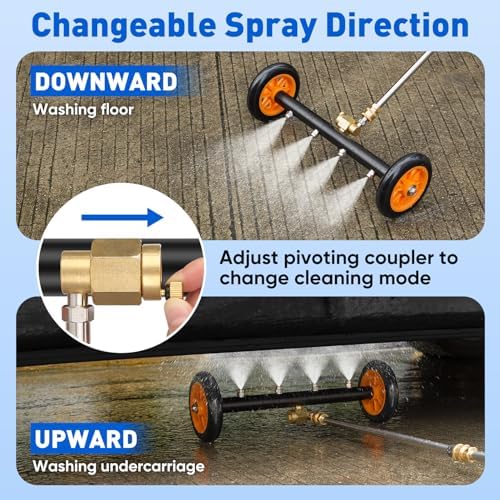 2-in-1 16'' Undercarriage Pressure Washer Water Broom, 4000PSI Cleaner - Image 3