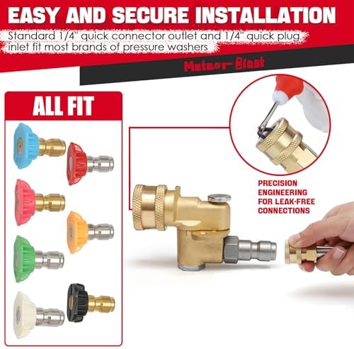 Meteor Blast Pressure Washer Pivoting Coupler, Gutter Cleaner Attachment - Image 6