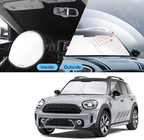 TINGLU Sun Shade for Mini Countryman Cooper F66 SUV 2017-2025 2026 Accessories Windshield Sun Shade Window Shade UV Rays Protection Sun Visor Cover with Steering Wheel Sunshade Storage Bag - Image 5