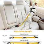 SlowTon Dog Harness, Adjustable Dog Seatbelt, 2 in 1 Latch Bar Attachment, Reflective Nylon Belt Tether, Yellow, 27.55in | Hook Latch Bar& Seatbelt Buckle, Reflective, Heavy Duty Nylon, Durability, Easy of Use, for Travel Riding, Yellow, 27.5" - Image 6