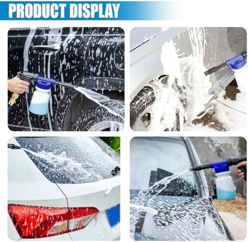ZIMISI Car Wash Foam Gun, Foam Cannon for Hose, Professional Car Foam Sprayer with 6 Levels Foam Concentration, Spray Gun Cleaner, Connects to Any Garden Hose (Blue) - Image 3