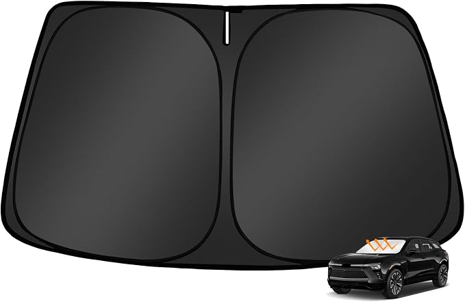 Custom Fit Windshield Sun Shade for Blazer EV 2024-2025 2026 | Foldable, Easy to Install & Store, Full Coverage, 210T Reflective Fabric, Blocks 99% of UV Rays by Mekdghro