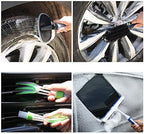 22Pcs Car Wash Cleaning Tools Kit Car Detailing Set with Blue Canvas Bag Collapsible Bucket Wash Mitt Sponge Towels Tire Brush Window Scraper Duster Complete Interior Car Care Kit - Image 5