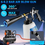 Car Cleaning Gun,High-Pressure Air Blow Gun,Air Cleaning Gun,Air Blow Gun with 2 Set Nozzles &1L Liquid Bottle,Works with Air Compressor,Pro Auto Detailing Tool for Deep Cleaning Interiors & Exteriors - Image 4