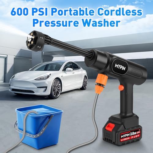 Portable Cordless 600PSI Pressure Washer, Handheld Cleaning Tool for Car - Image 2