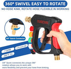 DUSICHIN Foam Cannon Short Pressure Washer Gun 1/4 Inch Quick Connector,Car Wash Foam Gun with 5 Pressure Washer Nozzle Tips 3/8'' Swivel Quick Connector,Additional Orifice Nozzle 1.04mm Car Washing - Image 6