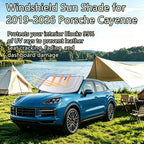 Windshield Sun Shade for 2019-2026 Porsche Cayenne Foldable Car Front Window Sunshade Double Layer 240 T Sun Visor Protector Reflective Cover Block UV Rays & Sun Heat Keep Your Car Cooler - Image 2