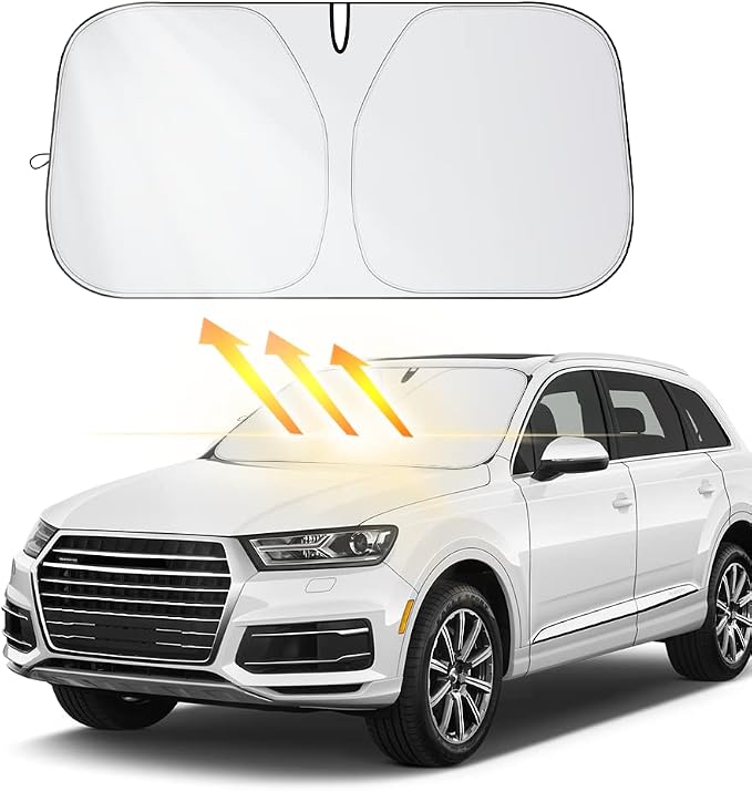 Car Shade Front Windshield-Portable Folding Car Windshield Sun Shade | UV&Heat Resistant Sun Blocker- Keeps Car Cool,Universal Windshield Cover Sun Shade Fit Car, Truck, SUV XL(62.99*33.46inch) by Salior